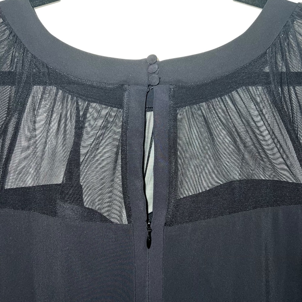 NEW NWT Chiara Boni La Petite Robe Floria Short Sleeve Illusion Midi Dress Black - Picture 8 of 11